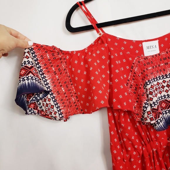 Misa Los Angeles off the shoulder midi dress size medium - Picture 6 of 12